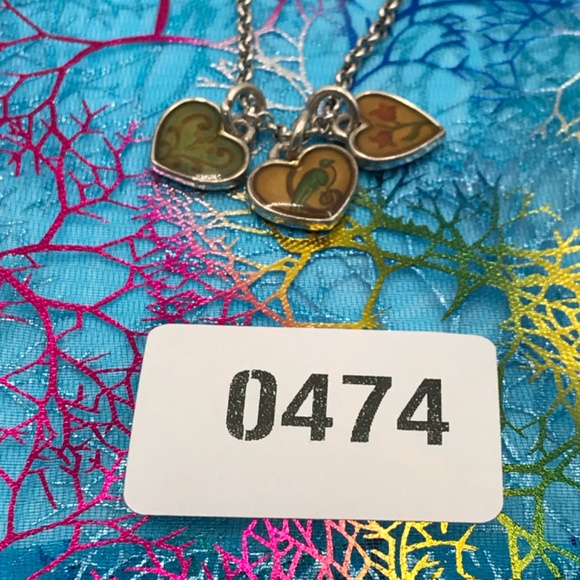 Brighton Pendant Necklace Vintage Italian Art Style Floral Hearts Reversible 18" - Picture 11 of 11